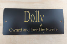 Load image into Gallery viewer, Custom Engraved Horse Stall Plate - Bold Lamacoid Plastic - Realistic Metallic Options