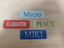 Load image into Gallery viewer, Tack Name Plate - 1" x 3" Laser Aluminum - Durable Finish Options