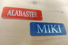 Load image into Gallery viewer, Tack Name Plate - 1" x 3" Laser Aluminum - Durable Finish Options