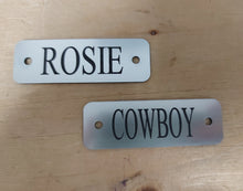 Load image into Gallery viewer, Tack Name Plate - 1" x 3" Bold Lamacoid Plastic - Realistic Metallic Options