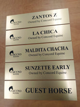 Load image into Gallery viewer, Door Name Plate Slider Set - Bold Lamacoid Plastic - Realistic Metallic Options