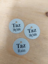 Load image into Gallery viewer, Horse blanket/ halter/bridle ID tag - Regular Size 1" - Aluminum