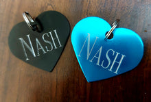 Load image into Gallery viewer, Custom Engraved Dog Tag - Heart Shape - Drag/ Rotary Engraved