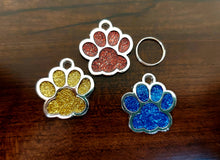 Load image into Gallery viewer, Custom Engraved Dog/ Cat Tag - Premium Glitter Paw Shape