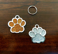 Load image into Gallery viewer, Custom Engraved Dog/ Cat Tag - Premium Glitter Paw Shape