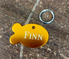Load image into Gallery viewer, Custom Engraved Dog/ Cat Tag - Fish Shape - Drag/ Rotary Engraved