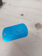 Load image into Gallery viewer, Custom Engraved Military Style Dog Tag - Drag/Rotary Engraved