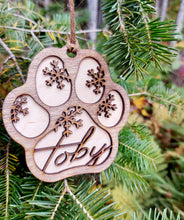 Load image into Gallery viewer, Christmas Ornaments - Dog - Customizable - Paw Shape
