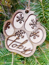 Load image into Gallery viewer, Christmas Ornaments - Dog - Customizable - Paw Shape