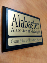 Load image into Gallery viewer, Custom Engraved Horse Stall Plaque - Lamacoid Plastic Plates - Realistic Metallic Options