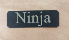 Load image into Gallery viewer, Tack Name Plate - 1" x 3" Bold Lamacoid Plastic - Realistic Metallic Options