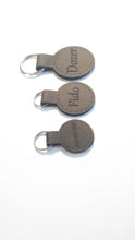 Load image into Gallery viewer, Leather ID Tags - Round Shape - Two Sides Engravable