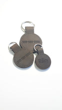 Load image into Gallery viewer, Leather Dog Tags - Round Shape - Quiet and Stylish - Natural or Darkened Letters