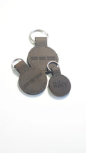 Load image into Gallery viewer, Leather ID Tags - Round Shape - Two Sides Engravable