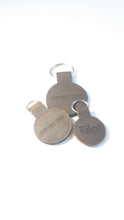 Load image into Gallery viewer, Leather Dog Tags - Round Shape - Quiet and Stylish - Natural or Darkened Letters
