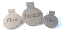 Load image into Gallery viewer, Leather ID Tags - Round Shape - Two Sides Engravable