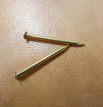 Load image into Gallery viewer, Brass Saddle Plate with Escutcheon Pins