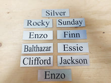 Load image into Gallery viewer, Tack Name Plate - 1" x 3" Bold Lamacoid Plastic - Realistic Metallic Options