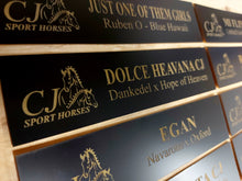 Load image into Gallery viewer, Stall Name Plate for Slider Set - Bold Lamacoid Plastic (PLATE ONLY)