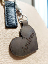 Load image into Gallery viewer, Leather Key Chain - Heart Shape