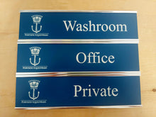 Load image into Gallery viewer, Door Name Plate Slider Set - Bold Lamacoid Plastic - Realistic Metallic Options