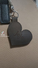 Load and play video in Gallery viewer, Leather Key Chain - Heart Shape