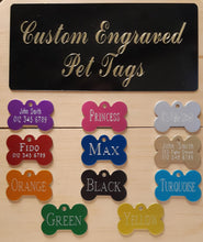 Load image into Gallery viewer, Custom Engraved Dog Tag - Bone Shape - Drag/ Rotary Engraved