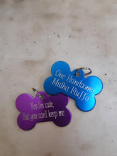 Load image into Gallery viewer, Custom Engraved Dog Tag - Bone Shape - Drag/ Rotary Engraved