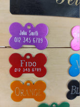 Load image into Gallery viewer, Custom Engraved Dog Tag - Bone Shape - Drag/ Rotary Engraved