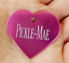 Load image into Gallery viewer, Custom Engraved Dog Tag - Heart Shape - Drag/ Rotary Engraved