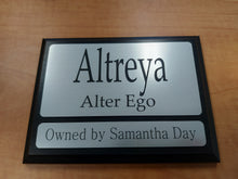 Load image into Gallery viewer, Custom Engraved Horse Stall Plaque - Lamacoid Plastic Plates - Realistic Metallic Options
