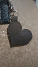 Load and play video in Gallery viewer, Leather Key Chain - Heart Shape
