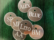 Load image into Gallery viewer, Horse blanket/ halter/bridle ID tag - Regular Size 1&quot; - Aluminum
